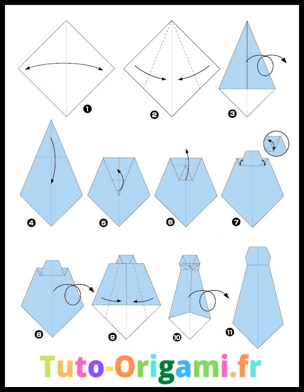 Tutoriel pour faire une cravate en origami