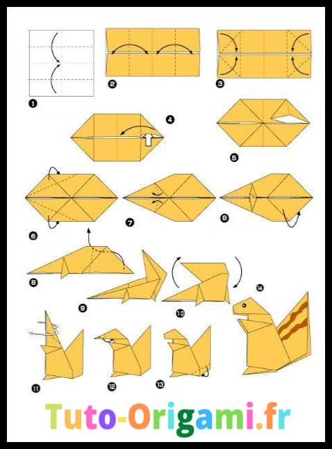 écureuil en origami tutoriel gratuit