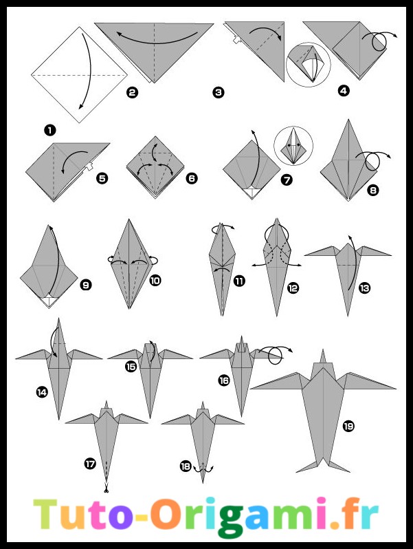 Hirondelle en origami tutoriel niveau moyen gratuit